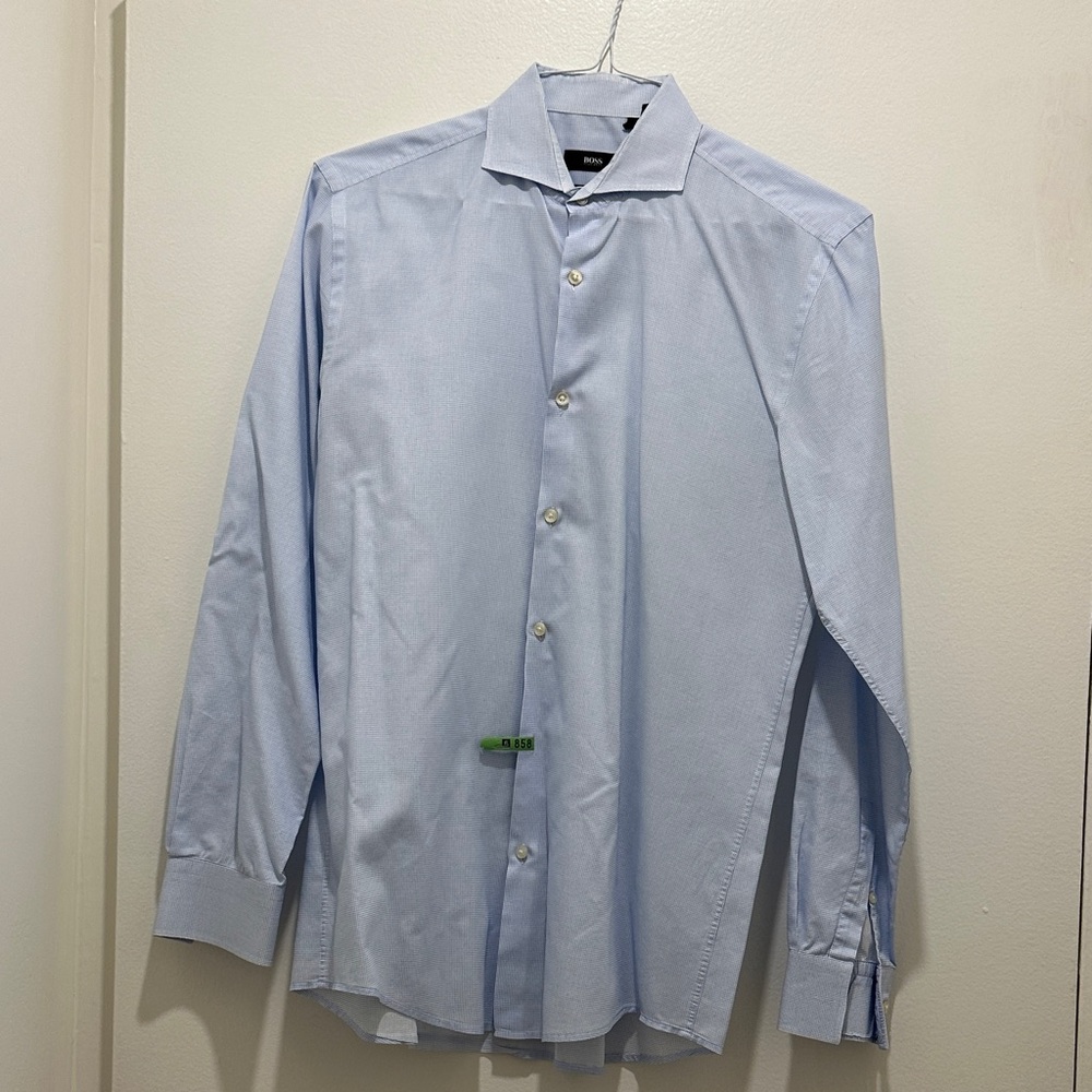 Hugo Boss Light Blue Men's Dress Shirt - Slim Fit (39, 15.5)